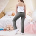 thumbnail image 5 of hotojiny Baby Girls High Waisted Flare Pants Kids Toddler Wide Leg Ribbed Leggings Casual Bell Bottoms Trousers for Newborn 2-8 Years, 5 of 5