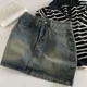 thumbnail image 2 of 2024 Nueva Falda Corta de Mezclilla Retro Oscura con Palabra A, Minifalda de Mezclilla de Cintura Alta, Falda Sexy Ajustada a la Cadera, Ropa de Moda Coreana, 2 of 4