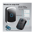 thumbnail image 4 of Timbre Inalámbrico Impermeable Con Luz Led con 1 Transmisor y 1 Receptor Belug Negro, 4 of 5