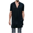 thumbnail image 2 of Playera Elvqul para Caballero Negro Casuales sin Estampado Stretch Manga Corta Cuello Redondo Botones, 2 of 7