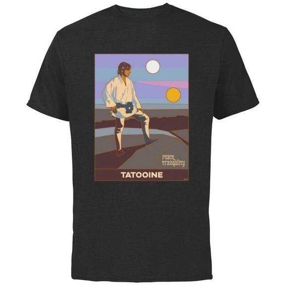 Star Wars A New Hope Luke Skywalker Tatooine - Short Sleeve Cotton T-Shirt for Adults - Customized-Black