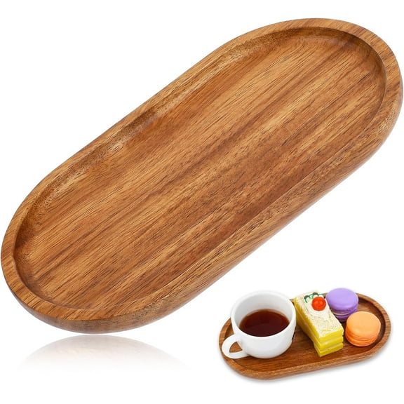 Small Wooden Tray, Oval Charcuterie Small Tray, Handmade Solid Wood Tea Tray For Display Fruit Snacks Appetizer Sushi Food Decor Platter