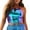 Blue, variant on SNKSDGM Women's Plus Tank Top for Women Casual Cropped Tanks Pack Metallic Shiny Backless Sleeveless Women's Top Sexy Fitted Camisole for Fashionable Outings. for Nightclubs and Parties.