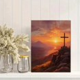 thumbnail image 2 of Qisvanset Christian Cross Sunset Religious Canvas Wall Art 15.75x11.81 INCHES, 2 of 8
