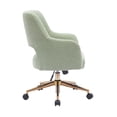 thumbnail image 4 of Modern Water and Stain Resistant Boucle Fabric Upholstered Rolling Task Chair Height Adjustable Swivel Vanity Chair, Desert Sage, 4 of 5