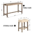 thumbnail image 5 of SESSLIFE 4 Piece Bar Table Set with Power Outlet, Counter Height Pub Table with Padded Stools, Behind the Couch Table Set for Living Room,Dining room, Brown, 5 of 5