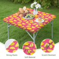 thumbnail image 4 of Yellow Lemon Fruit Slices Pink Pattern Square Fitted Tablecloth with Elastic Edge,Square Table Cover,Washable Elastic Table Cover for Home Kitchen Party Decor 36"x36", 4 of 6