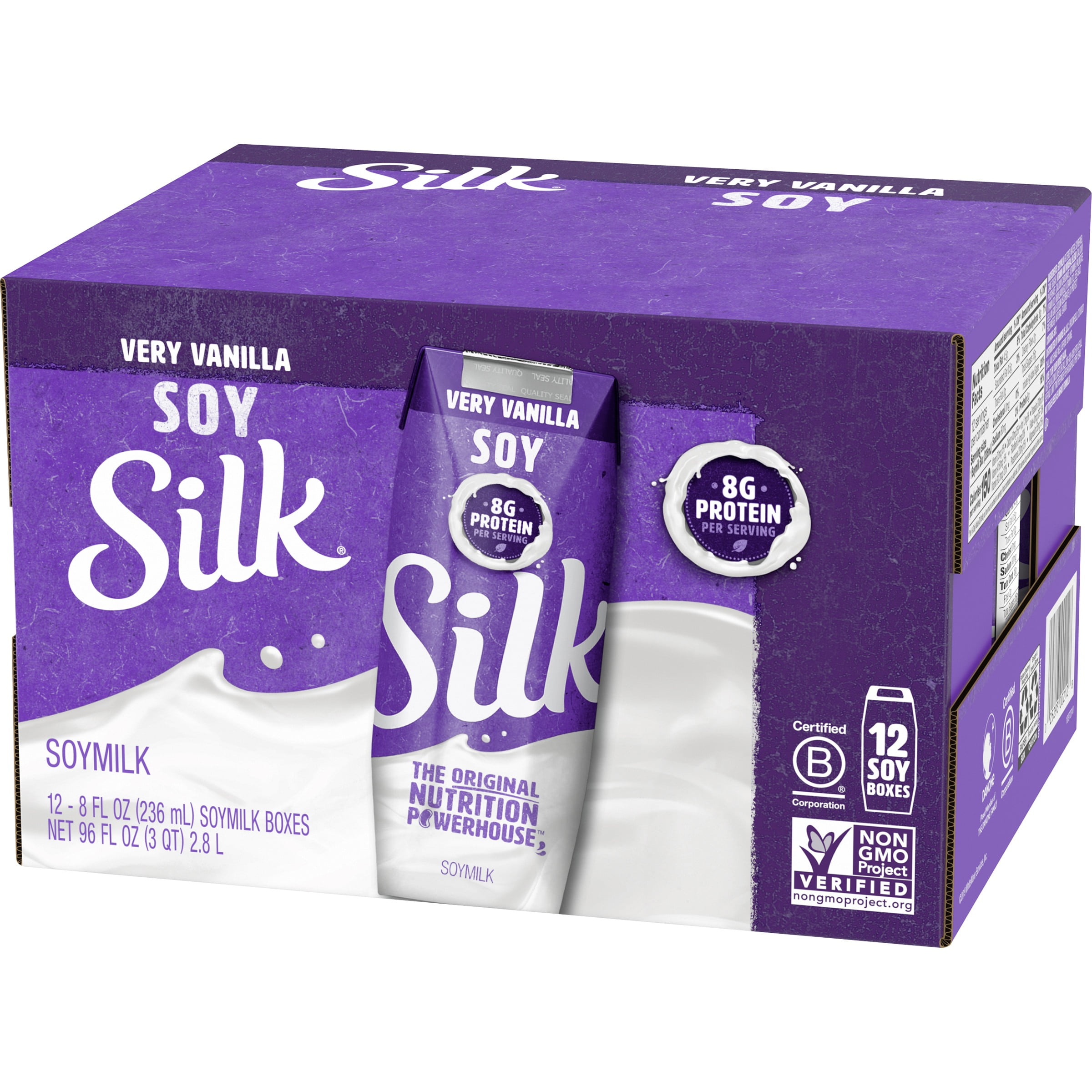 Silk Shelf-Stable Very Vanilla Soy Milk Singles, 8 Oz., 12 Count