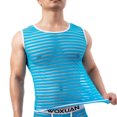 thumbnail image 3 of Penkiiy Soft Mesh Striped Tank Tops Chaleco de ropa interior de fitness sin mangas, 3 of 8