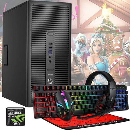 HP 705 G1 Gaming PC Tower Quad Core AMD A10 Processor, 16GB RAM, 1TB SSD, Nvidia GT 1030 Graphics, 4 in 1 Gaming Combo, Windows 10 (Restored)