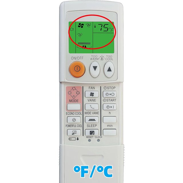 Universal Replacement Remote Control Compatible for Mitsubishi Electric Mr Slim E12N91426 Air Conditioner Remote Controller KM15A (Fahrenheit and Celsius)