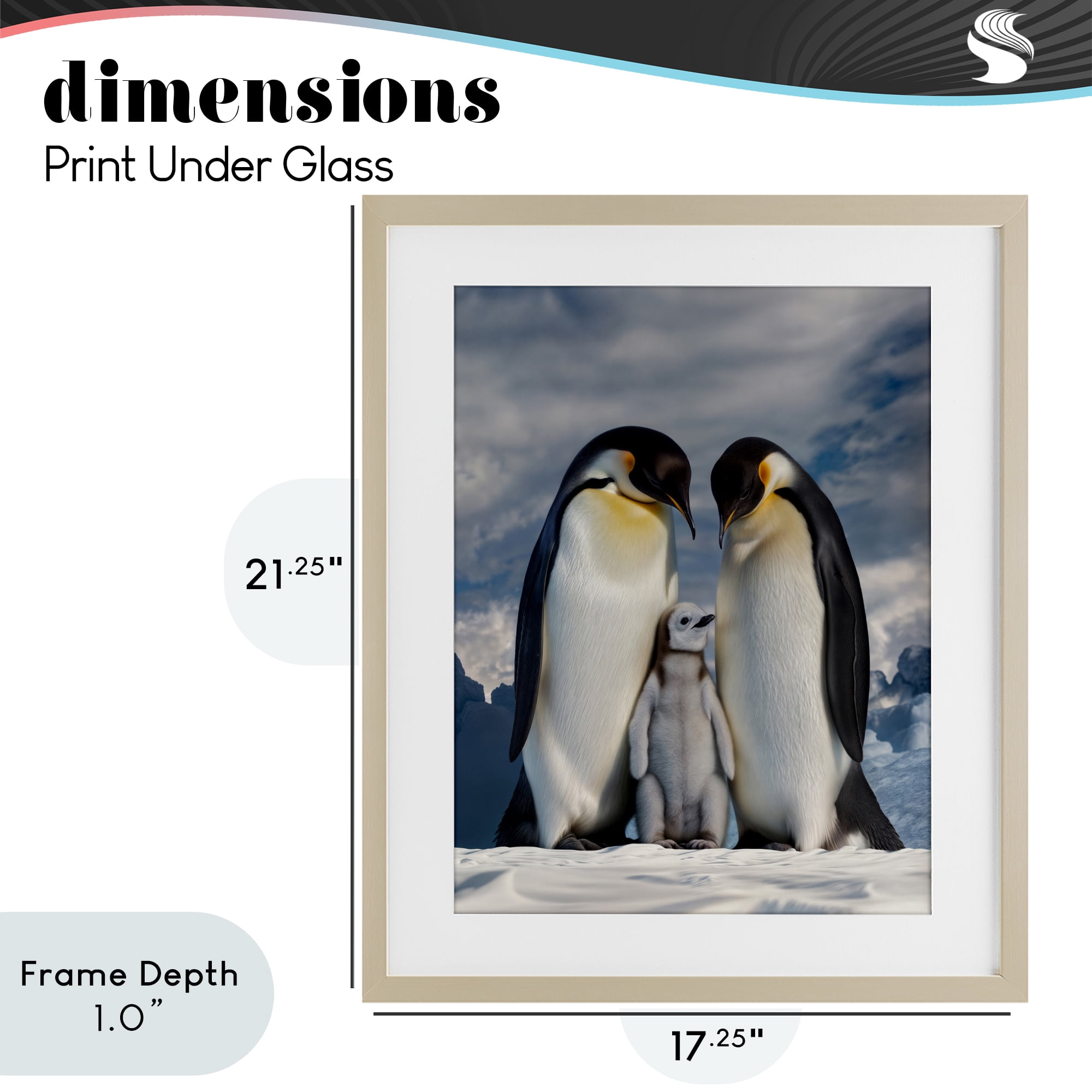 Stupell Industries Penguins In The Wild Birch Framed Print Under Glass, design by Scott Stulberg