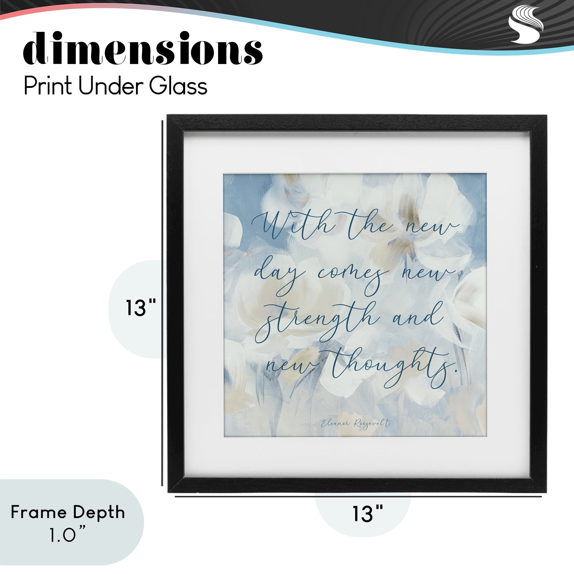 Stupell Industries Strength & New Thoughts Quote Black Framed Print Under Glass, design by Lanie Loreth