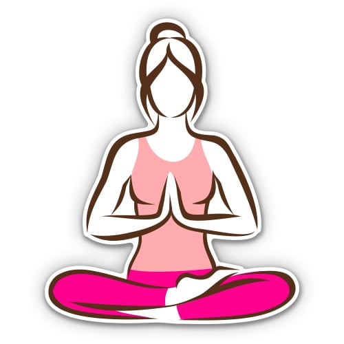 Yoga Pose Peace Zen Meditation 3" Vinyl Sticker For Car Laptop