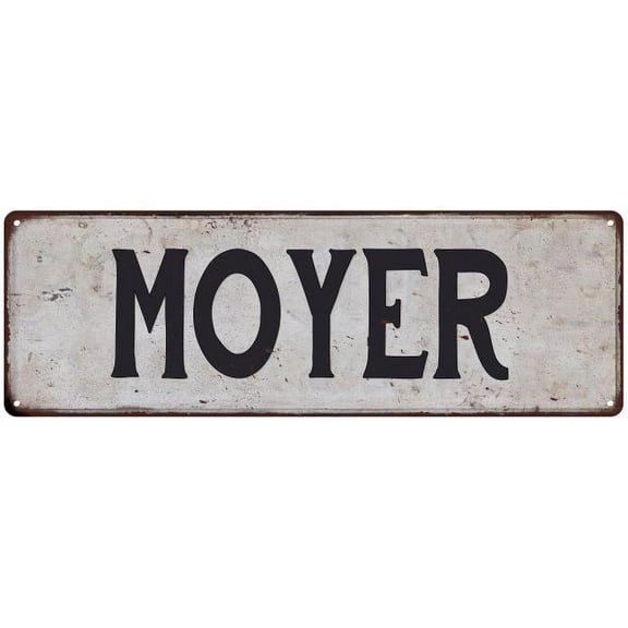 MOYER Vintage Look Rustic Chic Metal Sign 8x24 108240036341