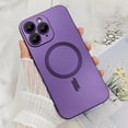 thumbnail image 4 of Magnetic case for iPhone 12 Pro Phone Case for Women, Matte Luxury Soft Metal Gloss Design with Camera Protective Film [Compatible with Magsafe] for iPhone 12 Pro 6.1"-Purple, 4 of 12