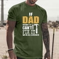 thumbnail image 2 of LUOGENLI T-shirts pour Homme pour Hommes Masculin Printemps et Été Fête des Pères Décontracté Rétro Lettrage Impression Partielle T-Shirt Col Rond Manche Courte Haut Vert Armée G, 2 of 5