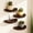 Dark Brown, variant on Half Round Floating Wall Shelves Dark Brown Solid Paulownia Wood Decor Storage