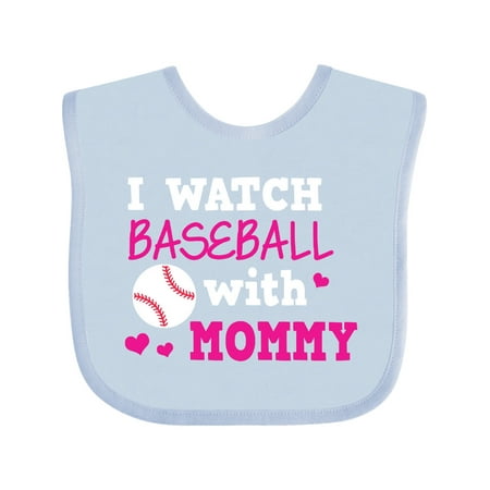 

Inktastic I Watch Baseball with My Mommy Gift Baby Boy or Baby Girl Bib