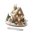 thumbnail image 3 of Casa de Navidad Acrílica Decorativa Figura Navideño Ornamento de Mesa Base de Colección Acabado Realista Adecuada para Regalo Decoración de, 3 of 9