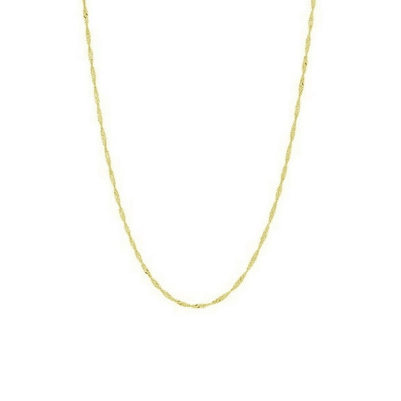 JewelStop 14k Solid Yellow Gold 1.5 Mm Singapore Chain Necklace 16" Lobster Claw