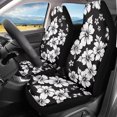 thumbnail image 3 of XYZCANDO Black Hibiscus Car Seat Covers Hawaiian Floral Car Seat Cover for Front Seats Set of 2 Cars Accessories Suitable for Most Cars,SUV,Sedan, 3 of 7