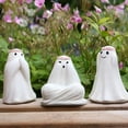 thumbnail image 4 of Mini Ghost Figurines Set of 3 - Tiny Resin Halloween Decor for Tables, Fairy Gardens & Cake Toppers - Adorable Spooky Shelf Sitters & Centerpieces, 4 of 9