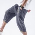 thumbnail image 4 of Inleife Men Solid Color Pockets Pull Rope Fashion Casual Comfort Beautiful Pants Gray XXXXXL, 4 of 5