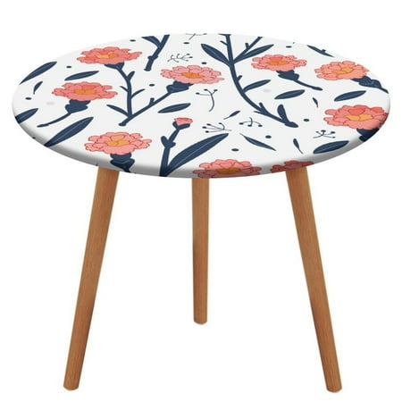 

ZHANGS Joyful Carnation Patch 740 Round Table Cover Stain-Resistant Fitted Tablecloth Oil-Proof Wipeable Elastic Table Cover Waterproof Table Cloth for Halloween Thanksgiving Christmas