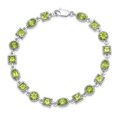 thumbnail image 4 of Sterling Silver Rhodium-plated Peridot Bracelet QX615PE, 4 of 4