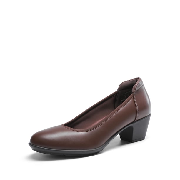 Zapatos de Tacón Bajo y Grueso para Mujer DREAM PAIRS Marrón 5 cm