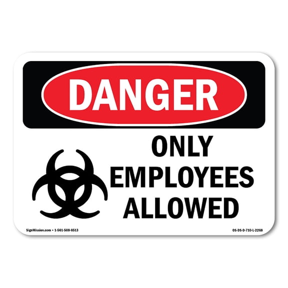 OSHA Danger Sign - Only Employees Allowed | Decal | Protect Your Business, Construction Site, Warehouse & Shop Area |  Made in The USA