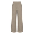 thumbnail image 3 of Dwellite Womens Casual Linen Pants Loose Fit Elastic Waist Straight Leg Trousers Lightweight Baggy Lounge Pant with Pockets Khaki XL, 3 of 7