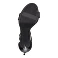 thumbnail image 4 of DKNY Womens Black 1" Platform Padded Stretch Strap T-Strap Rhinestone Dris Round Toe Stiletto Zip-Up Dress Heeled Sandal 8 M, 4 of 4
