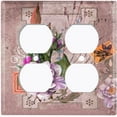 thumbnail image 3 of Metal Light Switch Plate Cover Floral Nature Postcard Newspaper Damask Purple FLW096, 3 of 13