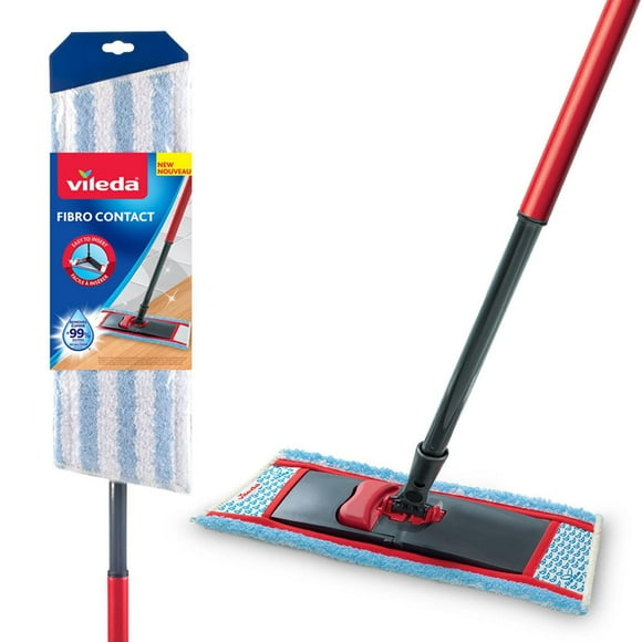 Vileda Fibro Contact Mop - Cotton and Microfibre Blend, wet and dry cleaning