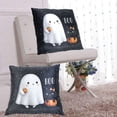thumbnail image 6 of Black Cat on Pumpkin with Specter Halloween Throw Pillow Covers Pillowcases 18 x 18 Inch Home Decor 2 Packs for Bedroom Sofa, 6 of 6