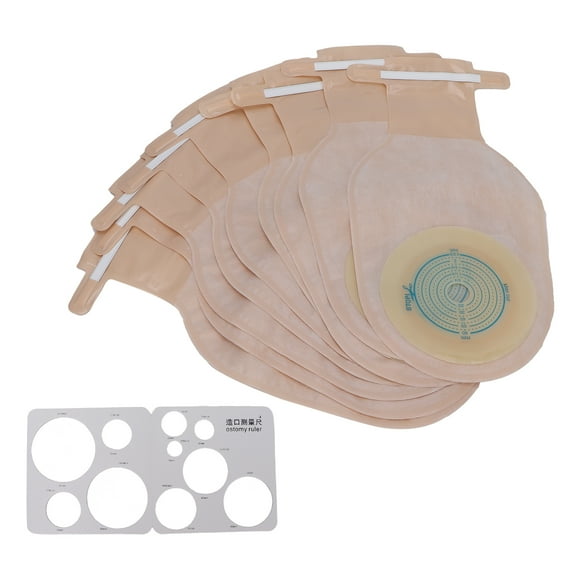 One‑Piece Disposable Ostomy Bags, 10Pcs Colostomy Bags Skin-Friendly Ostomy Ileostomy Stoma Supplies,Keep You Away from Embarrassed Ostomy Pouch