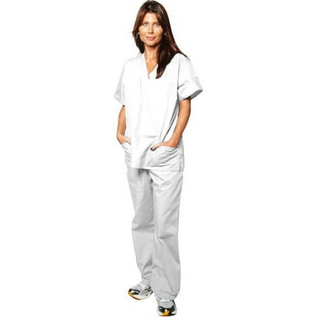 Meditreads Anti-Microbial Unisex Scrub Top, White