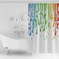 thumbnail image 2 of HTOOQ HTOOQ Ensemble de Rideaux de Douche Décor - Peinture Arc-en-Ciel avec Gouttes Éclaboussures Créatives Design Graphique Artistique Tissus Polyester Imperméable Impression Artistique - avec Crochets 66 Pouces L x 72 Pouces H, 2 of 8