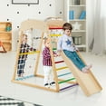 thumbnail image 4 of Costway 6-in-1 Wood Jungle Gym Montessori Climbing Play Set with Double-sided Ramp Colorful, 4 of 9