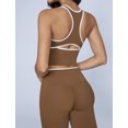 thumbnail image 2 of IBTOM CASTLE Womens Color Block Workout Sets Racerback Tank Top High Waist Leggings Gym Set Yoga Pilates Outfits Brown, 2 of 7