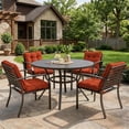 thumbnail image 7 of Kimunuk Outdoor Chair Cushions Set of 2, 39 x 20 x 4 in Non Slip Porch Swing Cushion Seat Back Cushions with Ties for Indoor Patio Rocking Chair, Orange, 7 of 7