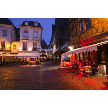 Place Plumereau in Vieux Tours on a Late December Evening, Tours, Indre-Et-Loire, France, Europe Print Wall Art By Julian