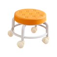 thumbnail image 2 of Taburete con ruedas Reposapiés Ruedas giratorias universales Taburete con ruedas giratorio de 360 grados Taburete con ruedas de baja altura Peluquería naranja Soledad Asiento rodante bajo, 2 of 10
