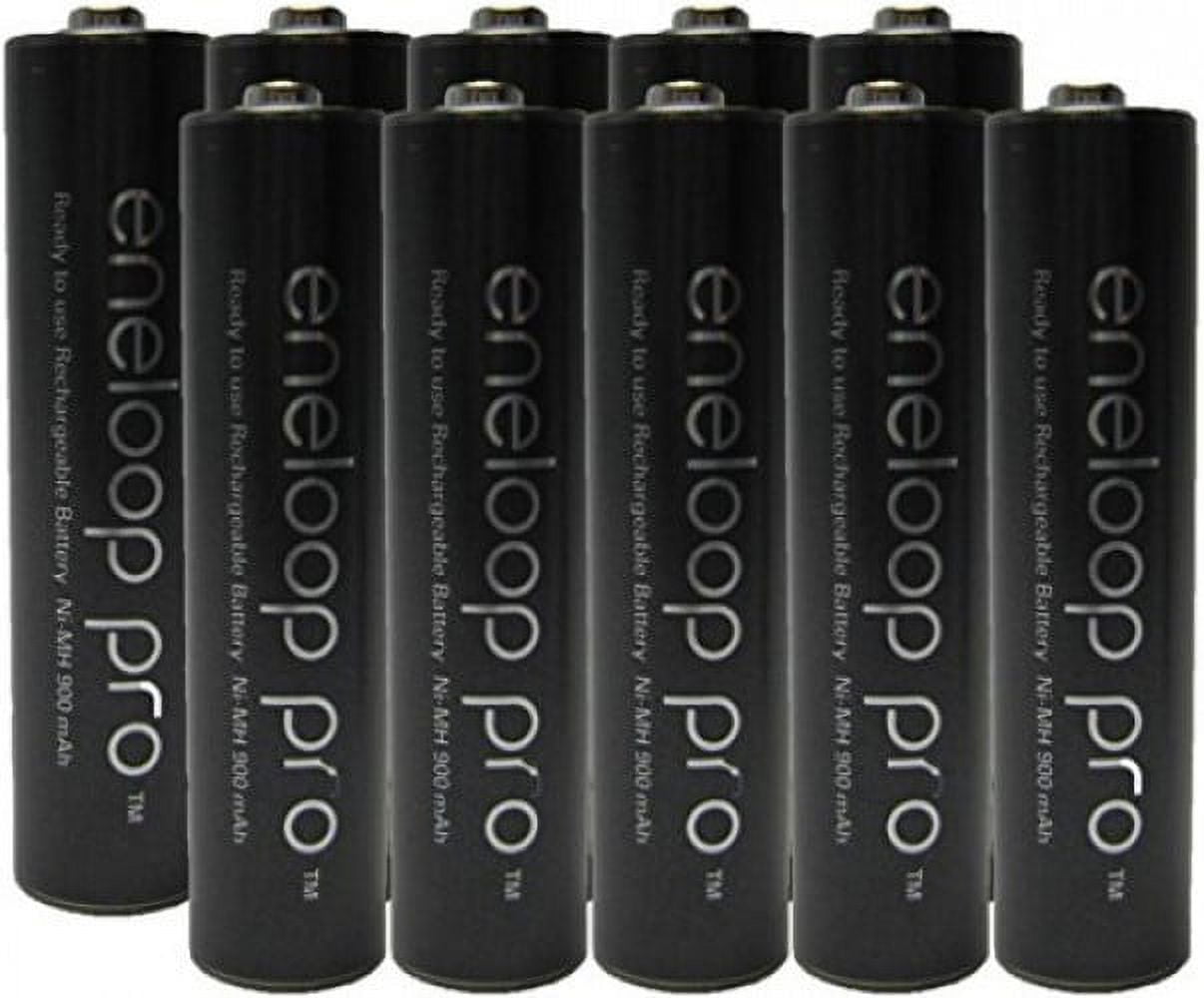10 Panasonic Eneloop Pro AAA 950mAh Min 900mAh, High Capacity, Ni-MH Pre-Charged Rechargeable Batteries + Free Battery Holder