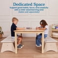 thumbnail image 4 of ECR4Kids Wooden Kiddo Classroom Bench, 12in Seat Height, Children's Furniture, White Wash, 4 of 9
