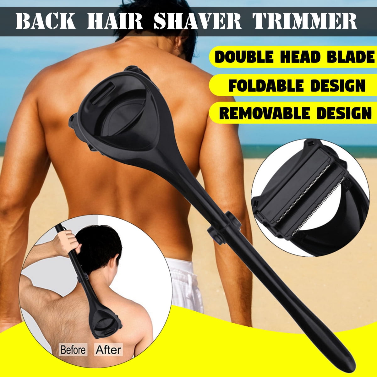 Back Shaver Mens Body Shaver Hair Razor Diy Grooming Trimmer