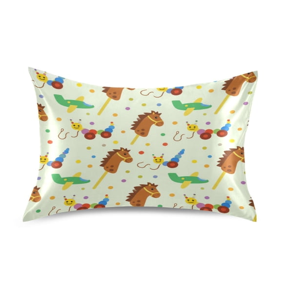 Satin Pillow Case Envelope Pillow Covers Standard Size Soft Pillow Cases for Bedroom, Lime Toys Printed