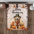 thumbnail image 4 of Happy Thanksgiving Golden Retriever Welcome Thankful Fall Autumn Pumpkin Quilt Bedding Set Goldens Dog Lover Gifts Idea 1 Blanket Bed Cover 2 Pillowcases - 02021, 4 of 5